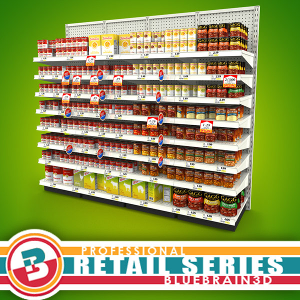 3d grocery shelves soup - - Grocery - Shelves - Soup 01 by BlueBrain